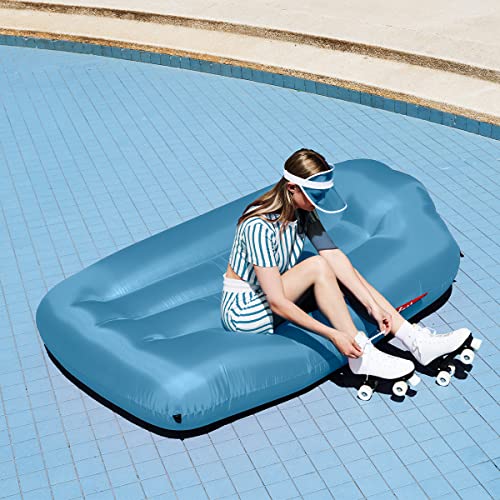 Fatboy® Lamzac L Inflatable Sofa/Bean Bag/Sofa, Sky Blue Hammock Filled with Air, for Outdoor Beach, Garden or Pool, 195 x 112 x 50 cm