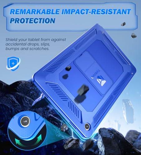 Image of TiMOVO Case for Samsung Galaxy Tab A11+ /A11 Plus 11'', Sapphire Blue | Fit for SM-X230 /X236 /X238, Built-in Screen Protector, Dust Plug & Precise Cutouts, Shockproof Rugged Full Body Protection