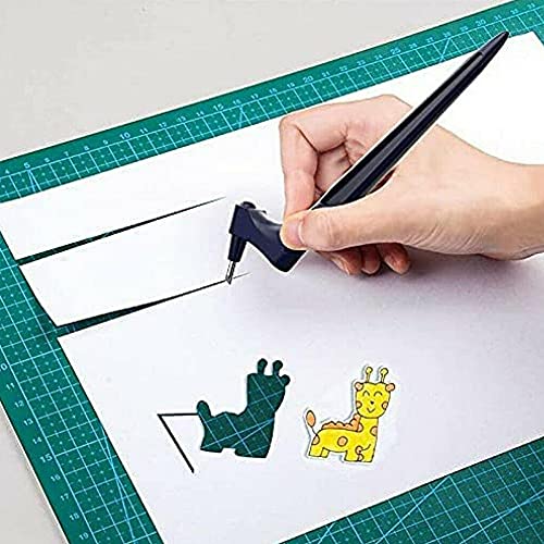 Craft Cutting Tool Pen - 360-Degree Rotating Blade Gyro-Cut Craft Knife - DIY Art Cutting Carving Crafting Rotary Cutter Knife for Hobby Scrapbooking Stencil - Thumbnail 4