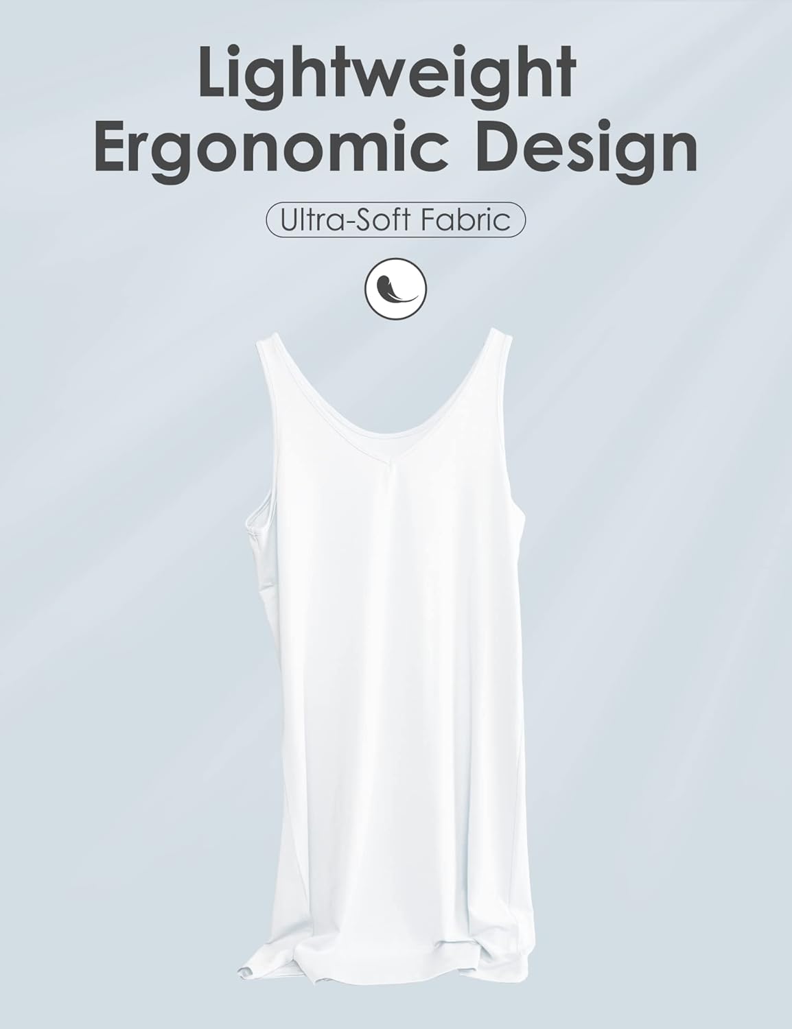 Womens Full Slip for Under Dress Tank Top Dress Slip Sleeveless Wide Straps - Image 4