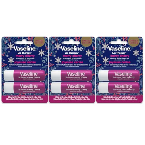 Vaseline Lip Therapy Stick Twin Pack – Merry Cherry Holiday Limited Edition (3-Pack)