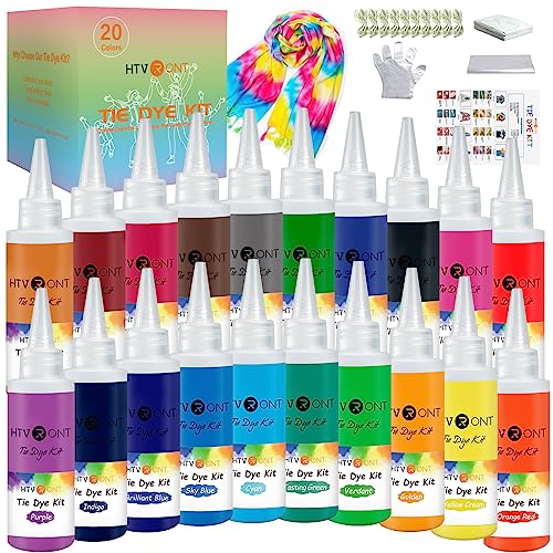 Htvront SG-ZR-0016-US Tie Dye Kit For Large Groups - 20 Colors With Extra Large 120 Ml Pre-Filled Bottles Tye Dye Kit thumb #7