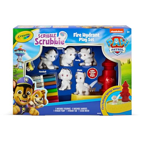 Image of Crayola Scribble Scrubbies PAW Patrol Washable Toy & Marker Playset - 5 Washable Animal Figurines, Coloring & Art Activity for Kids, Non-Toxic Creative Gift for Boys & Girls Ages 3+