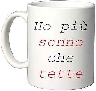 Tazza Mug in Ceramica Ho più sonno che tette - Divertente - Humor