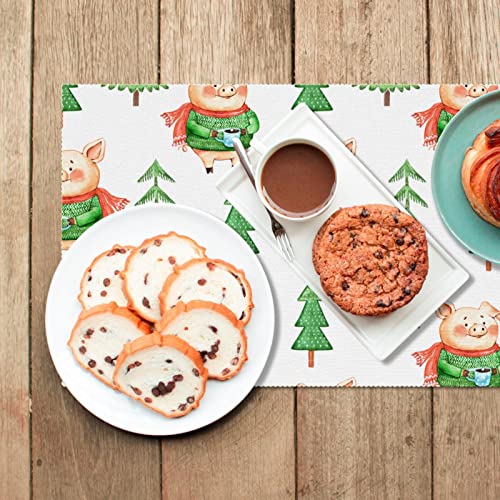 Set de table cochon mignon au pull vert pour créer des souvenirs mémorables - 7