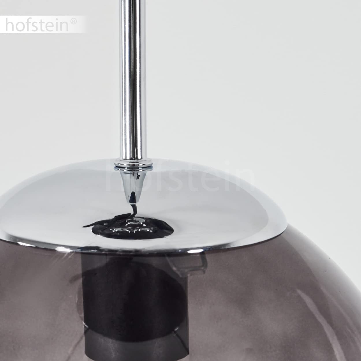 Lampada a sospensione Degevos, lampada a soffitto a 3 luci in metallo/vetro in colore cromo, lampada a sospensione moderna con sfere in vero vetro, altezza massima 120 cm, 3 x E27, senza lampadina/e