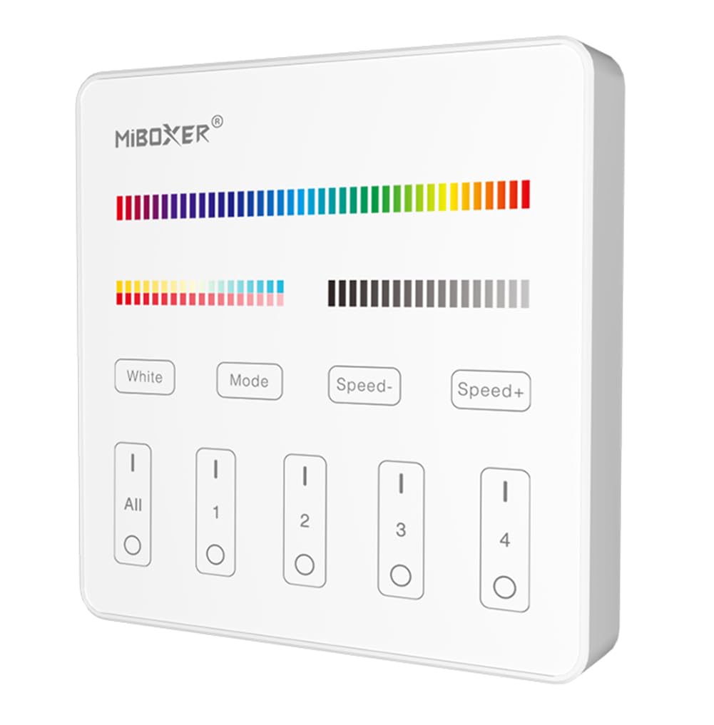LGIDTECH B4 Miboxer Wireless 2.4G RF 4-Zone Wall-Mounted Smart Panel Remote Controller,Work With Mi-Light RGB+CCT LED Bulb FUT014 FUT012 FUT105,Spotlight,Downlight,Flood Light,Strip Controller LS2 WL5