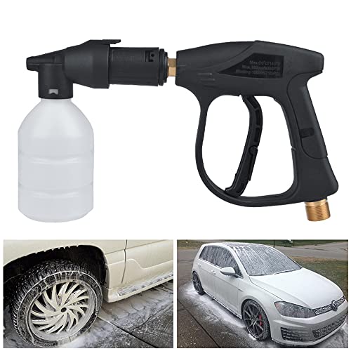 Image of Adjustable Nozzle Spray Gun with 10 mtr Pressure Washing Hose Pipe & Foam Flow Bottle Combo Set Compatible with Pioneer, JPT, STARQ, REQTECH (Length 10 Meter,Color - Black)