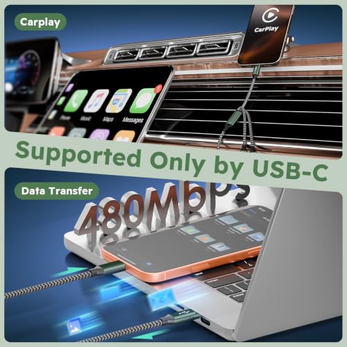 Image of USB C Splitter Multi Charging Cable, 4FT Charger Cables for Multiple Device