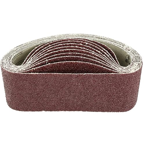 TA-VIGOR 10Pcs 75mm x 533mm Sanding Belt 36 Grit