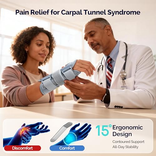 Image of FEATOL 2 Pack Wrist Brace for Carpal Tunnel Relief, Adjustable Wrist Support Brace with Metal Splints Both Hands , Hand Support for Arthritis, Tendonitis, Sprain, Injuries, Wrist Pain, Right and Left (2 Pack (R and L)-Gray, Medium /Large (Pack of 1))