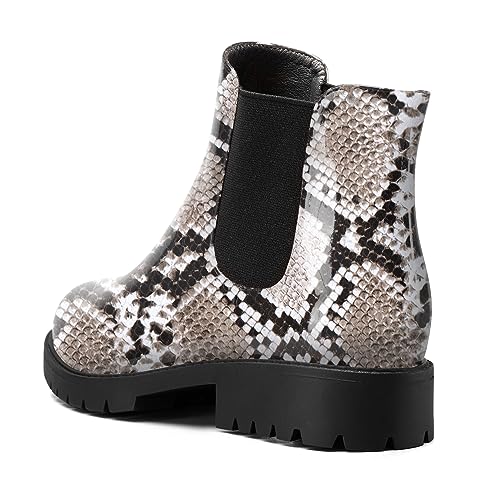 TNYNFBEB Womens Chunky Block Low Heel Round Toe Boots Ankle Boots Short Bootie Prom Dress Patent Leather Winter 1.4 Inches Heels4