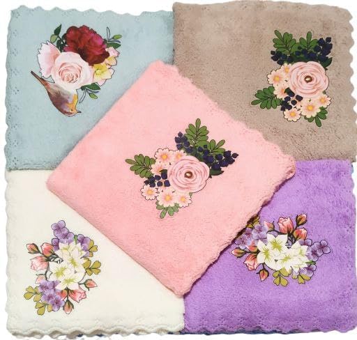 Lepax Soft Velvet printed Handkerchief Women Soft Cotton Hankies Ladies hanky set of 4 design and color random ||H02-image-26