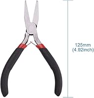 Vista 5 de Beadthoven - Juego de 1 alicates de punta plana de 5 pulgadas para hacer joyas, alambre, doblado, plomizo