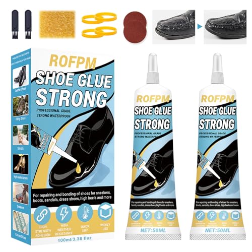Colla Per Scarpe Professionale - 2PCS Trasparente e Impermeabile Per Riparazione di Suola, Stivali, Pelle - 60ML