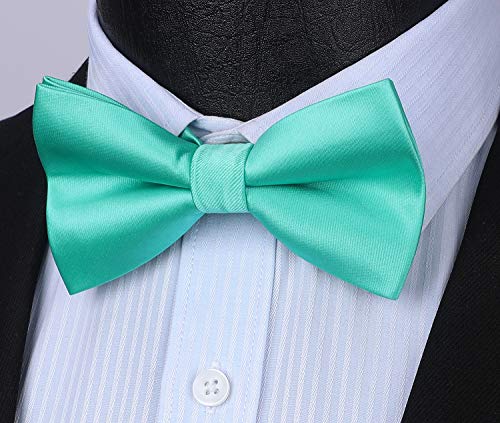 Image of HISDERN Bow Ties for Men Pretied Bowties Classic Formal Business Bow Tie Adjustable Tuxedo Bowtie for Wedding Party