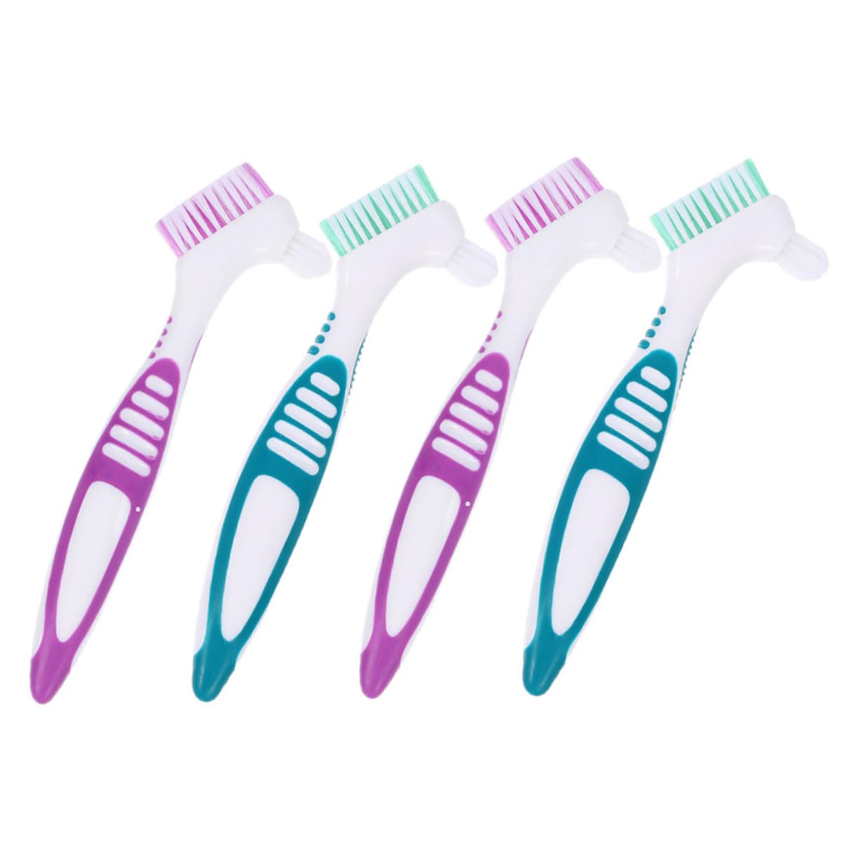 PACKOVE 20pezzi Spazzolino Per Dentiera Con Manico Antiscivolo Di Spazzole Per Pulizia Di Protesi e Apparecchi Ortodontici e Efficiente Per e Retainers