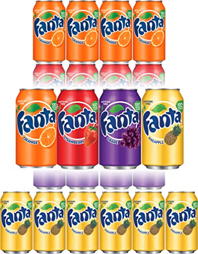 Fanta Orange, Strawberry, Pineapple, Grape Soda - Variety Pack!, 12 Fl Oz Cans