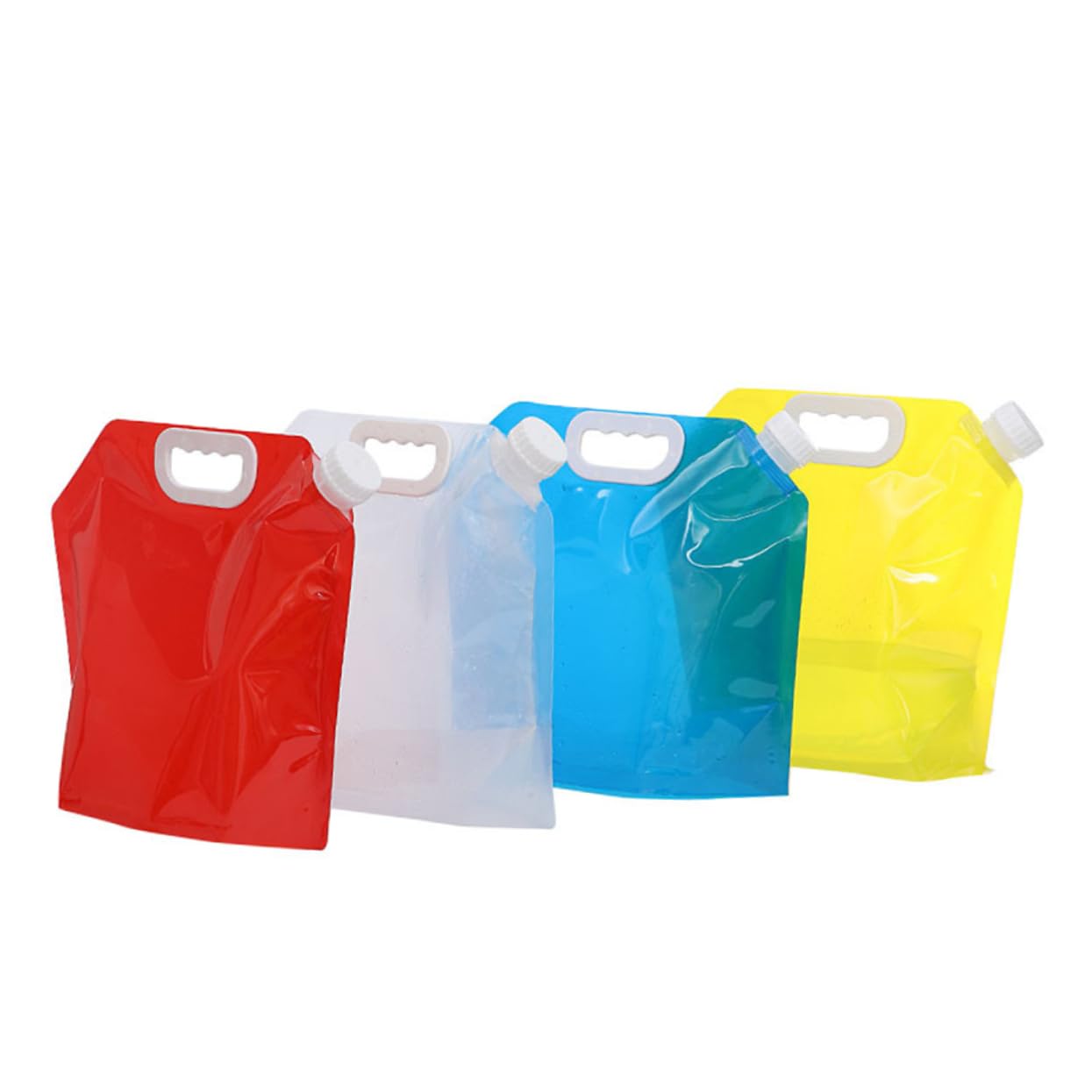 VICASKY 4Pcs Portable Water Storage Tank Collapsible Outdoor Water Pouch for Camping Hiking and Travel Lightweight Design Includes Transparent and Bags