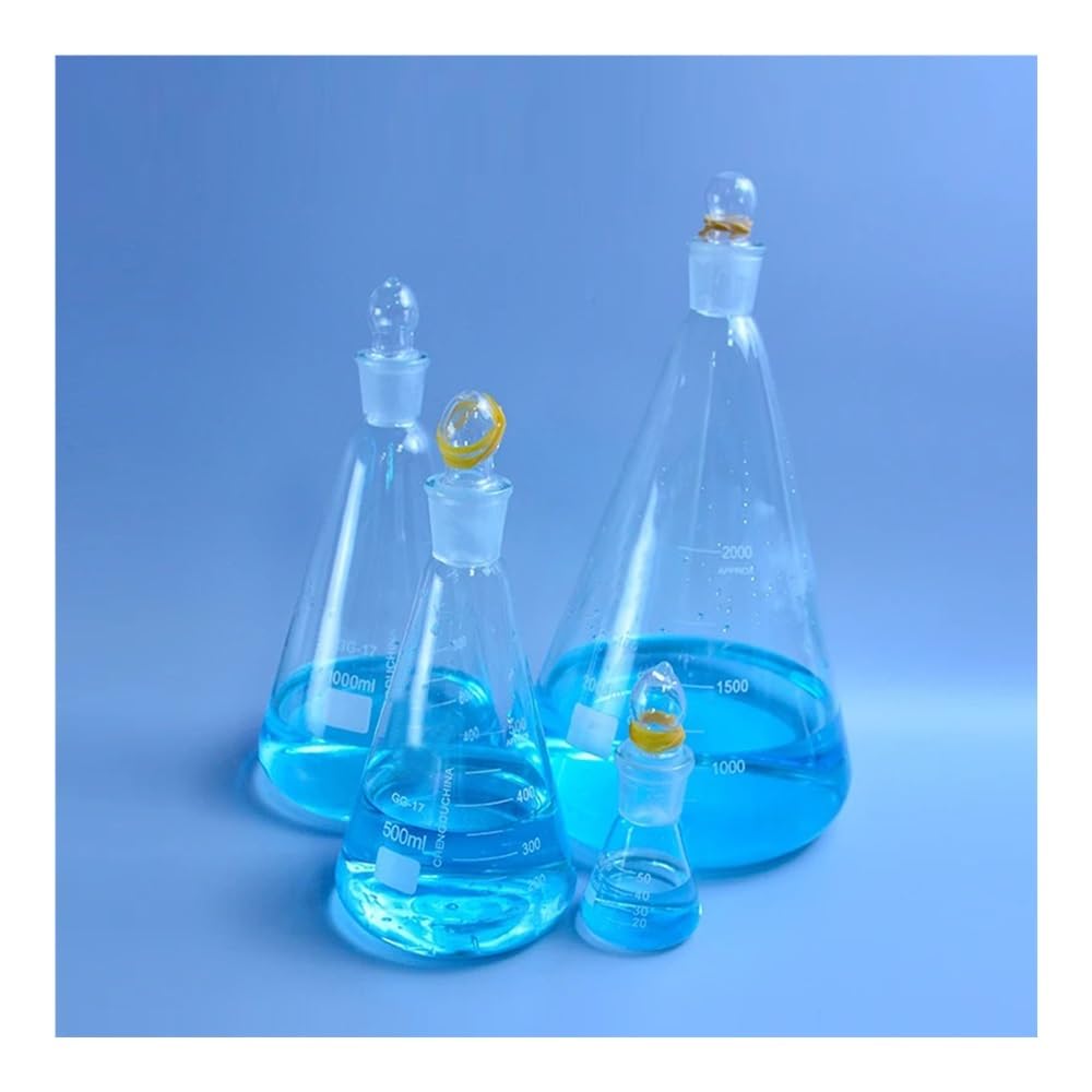 50-2000ml Glass conical flask with cap 24/29 joint Glass Erlenmeyer Flask for laboratory(3000ml)
