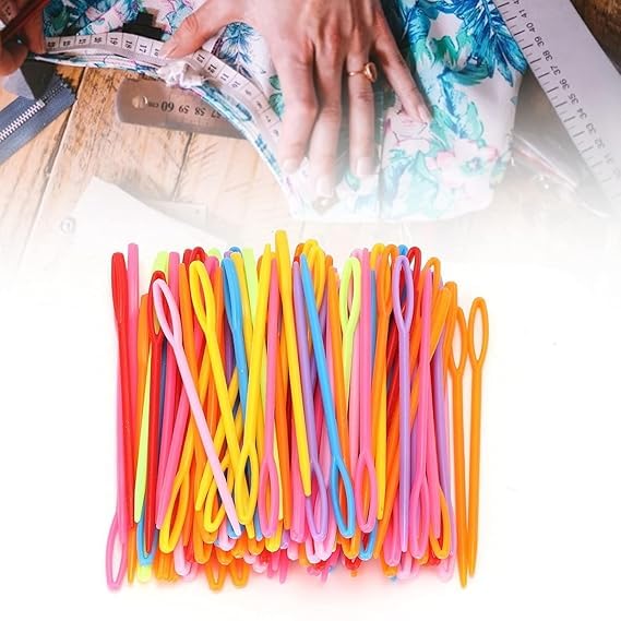 Sponsored Ad - FirstTry Sewing Learning Needle I Plastic Durable Colorful Embroidery Hand Needles I Wool Cross Stitch Knitting Crochet I Big Eye Sewing for Weaving DIY Crafts Kids Beginners Household I 9cm - 50Pcs