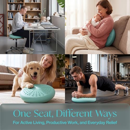 Image of Tumaz Wobble Cushion - Wiggle Seat to Improve Sitting Posture & Stay Focused for Sensory Kids, Balance Disc to Core Strength & Flexible Seating [Extra Thick Balance Board, Pump Included Wobble Board]