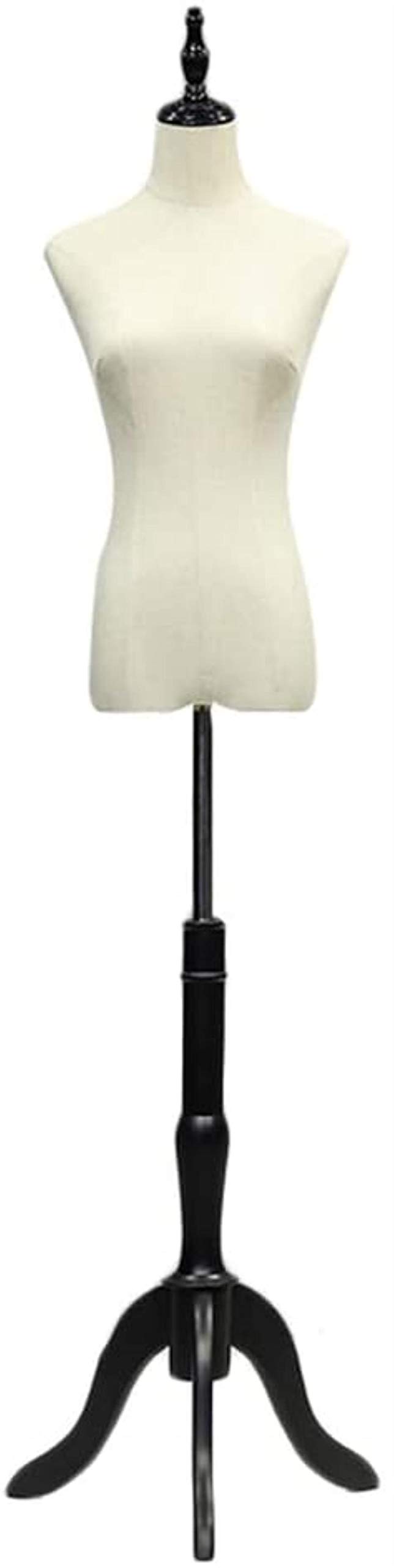Maniquí femenino de cuerpo entero con torso de lino y altura ajustable para costura