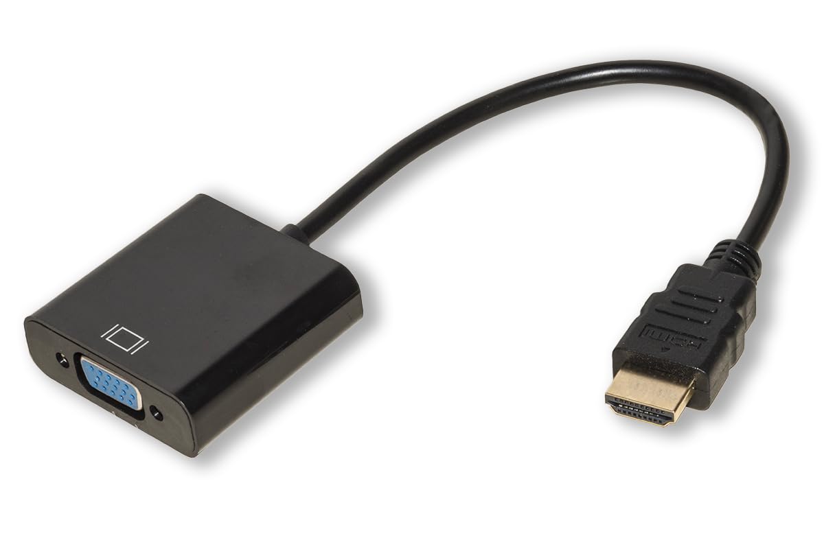 LINK LKADAT1003 adapter HDMI typu A męski na żeński adapter VGA 3,5 mm ze stereofonicznym gniazdem audio 3,5 mm - konwerter wideo Full HD 1080p do komputerów, monitorów i projektorów