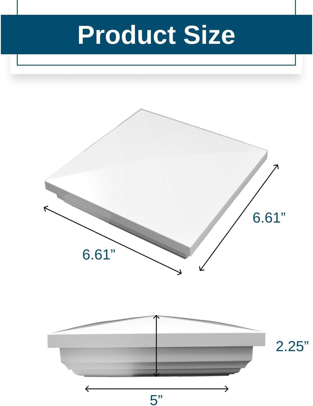 Weatherables 5x5 Post Cap – Weatherproof Premium Outdoor Vinyl Post Cover for Lasting Durability and Easy Installation on Vinyl Decks, Patios, Porches, or Mailbox Posts (New England)