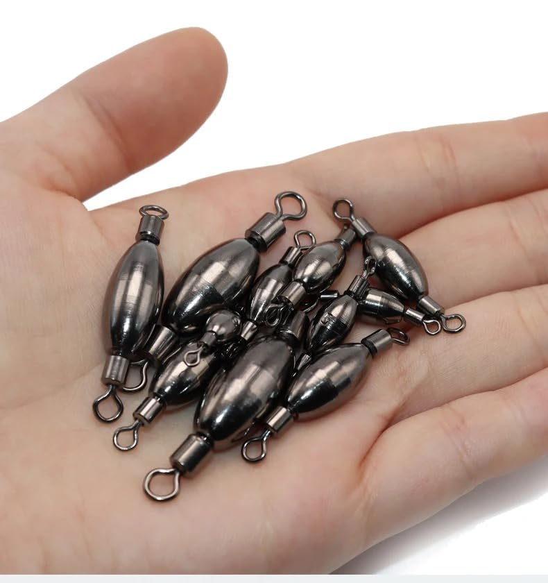 Peso giratorio de cobre para pesca 10 piezas variados miniatura 4