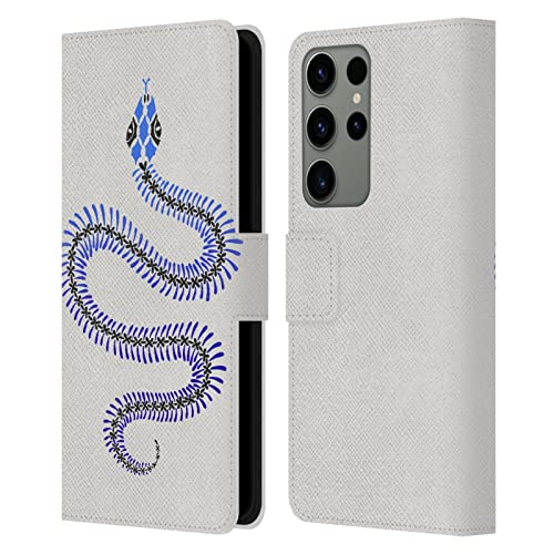 Housse de protection motif serpent bleu pour Samsung S23 Ultra en terrasse ou au bureau