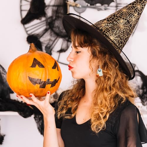 Halloween Ghost Earrings for Women Glow-In-The-Dark 3D Blood Pumpkin Corn Dangle Earrings Halloween Jewelry Gifts Accessories Costumes4