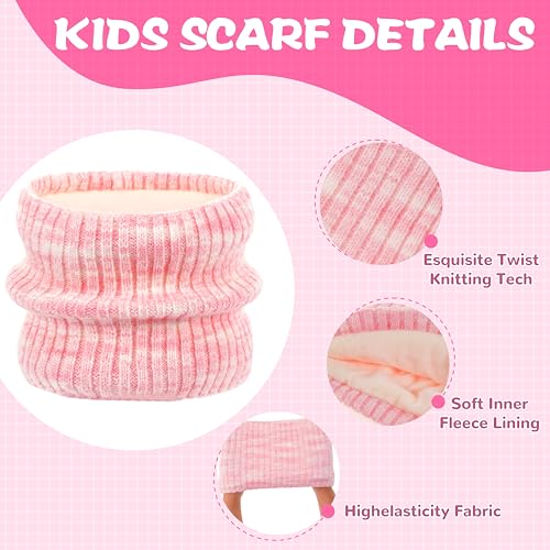 FENELY 3Pcs Kids Winter Hat Scarf Gloves Set, Children Knit Warm Ear Cap with Gloves Neck Warmer for Boys Girls 3-10 Years3