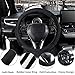 SEG Direct Car Steering Wheel Cover for F-150 Tundra Range Rover 15.25-16 inch, Warm Plush, Summer Winter, Black