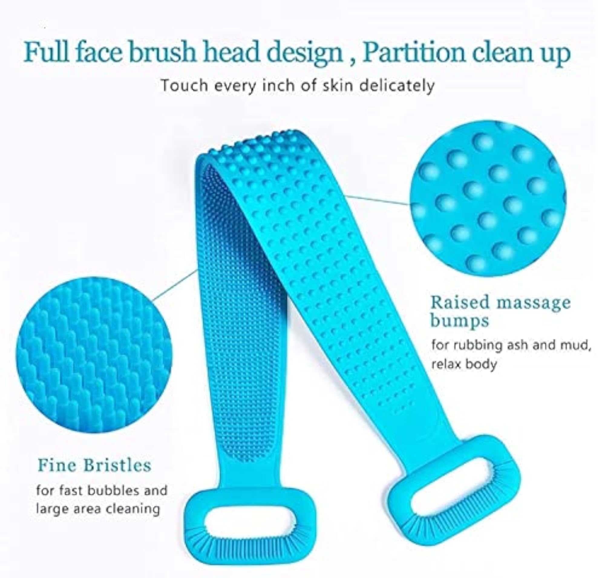 Silicone Dual Sided Back Scrubber Brush and Massager