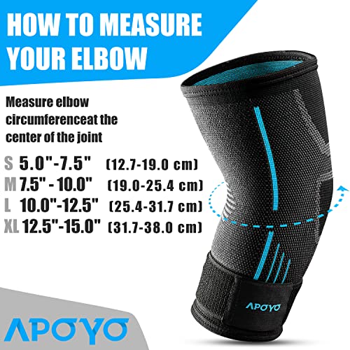 Apoyo Elbow Brace For Tendonitis And Tennis Elbow, Elbow Compression Sleeve, Tennis Elbow Brace For Women And Men W/ Adjustable Strap For Tennis Elbow Relief, Weightlifting, Arthritis, Workouts, Reduce Joint Pain During Fitness Activity (Large) #TOP1