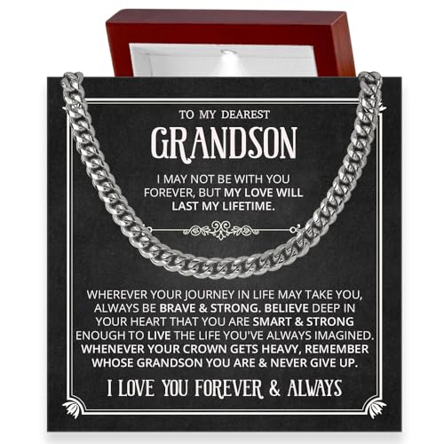To My Grandson �l�b�N���X�M�t�g�A�L���[�o�`�F�[���l�b�N���X ���ւ̃��b�Z�[�W�J�[�h�ƃ{�b�N�X�̈Ӗ��A�W���G���[�M�t�g �a�����A�c��&�c������̃N���X�}�X�A�c���ꂩ��̃M�t�g, �X�e�����X�|, ��΂Ȃ�