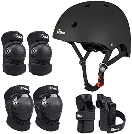 JBM Adult & Kid Skating Protective Gear Set for Beginner to Advanced, Skateboard Helmet Knee and Elbow Pads with Wrist Guards for Inline Roller Skating, Scooter, Skateboarding