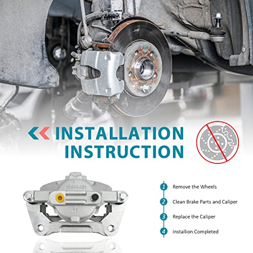 IRONTEK 18B5045 Front Left Brake Caliper for 08-13 for Chrysler Town&Country, 08-15 for Dodge Grand Caravan/07-10 Nitro, 08-12 for Jeep Liberty, 07-12 Wrangler, 12-13 for Ram C/V, 09-12 for VW Routan - Thumbnail 2