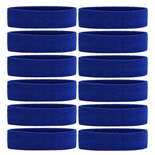 ONUPGO Sweatband Headbands for Men & Women -12PCS Sports Headbands Moisture Wicking Athletic Cotton...