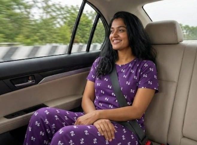 Image of Women's Night Dress | Printed Cotton Night Suit | Pyjama Set with Top and Bottom | Sleepwear | Ladies Night Dress | Casual Nightwear with Pocket | T-Shirt and Pant | Co-ord Set