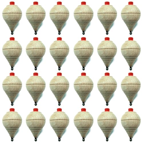 Acan Tradineur Conjunto de 24 peças com cordão - fabricado em madeira - trobo, pinners, pirindolas, presentes e detalhes para comunhões, pinhatas, crianças, festas de aniversário, Ø 5 x 8 cm