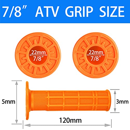 Image of 7 /8'' ATV Grips Universal Handlebar Grips Soft Rubber Motorcycle Grip for ATV Polaris Thumb Throttle Kid Youth 4 Wheeler Quad 400ex