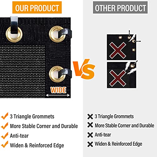 Duerer Privacy Screen Fence 6\' x 50\' Heavy Duty Garden Windscreen 90% Blockage Shade Cover UV Protection Outdoor Panel, Backyard, Patio Protection Fencing Mesh Net Cable Ties (Black) - Thumbnail 4
