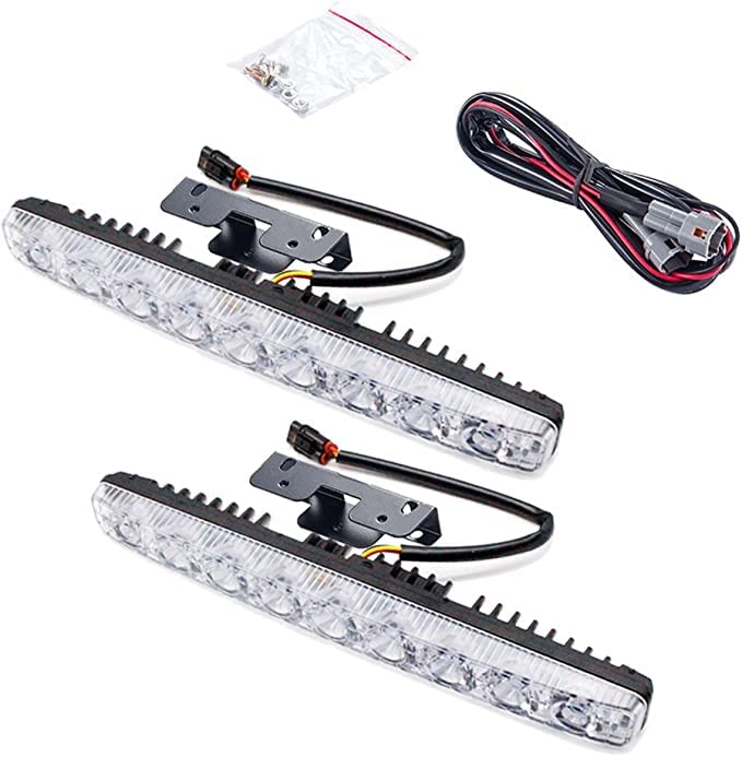 Winca ROYAL Car Universal Fit 9 LED High Power LED Daytime Running Lights DRL Kit Extreme Bright Spot Fog Lamp Xenon White Auto Accessories Silicone Waterproof Ring