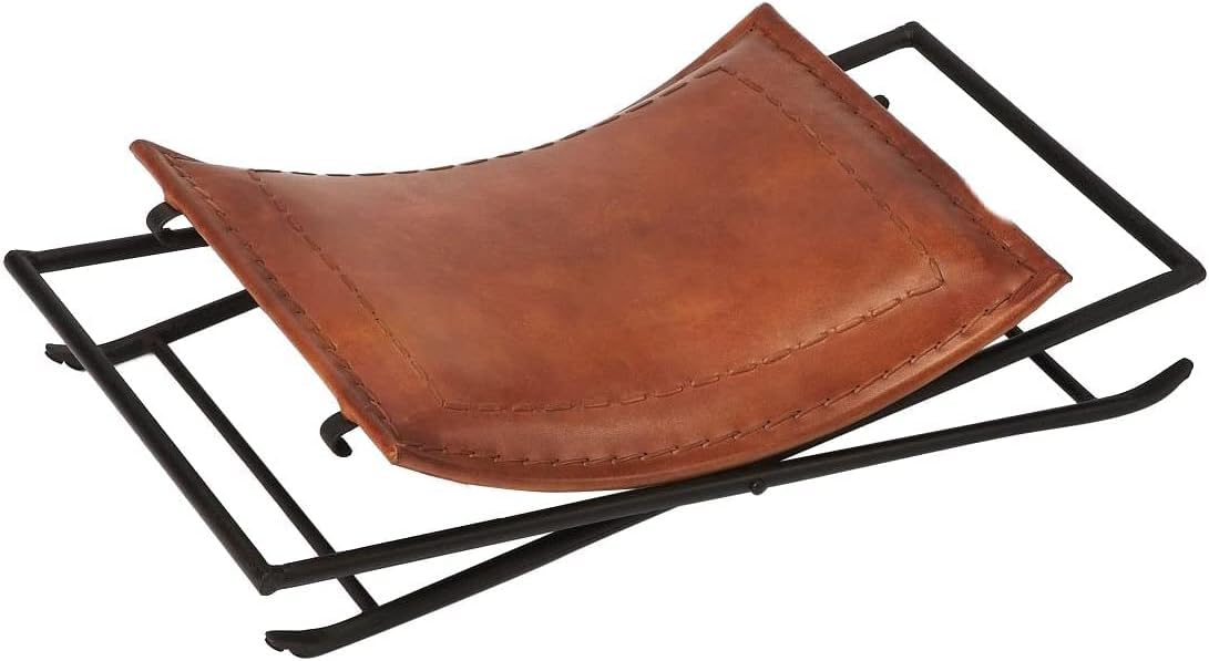 Brown Leather Foldable Barstools Butler Melton Brown Leather Stool