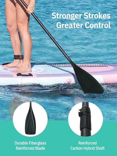 Image of niphean 4-Piece Kayak Paddle, Adjustable Paddle Board Paddles, Lightweight SUP Paddle, Detachable Stand Up Paddle Board Accessories Oars with Aluminum Alloy Shaft and Fiberglass Blade