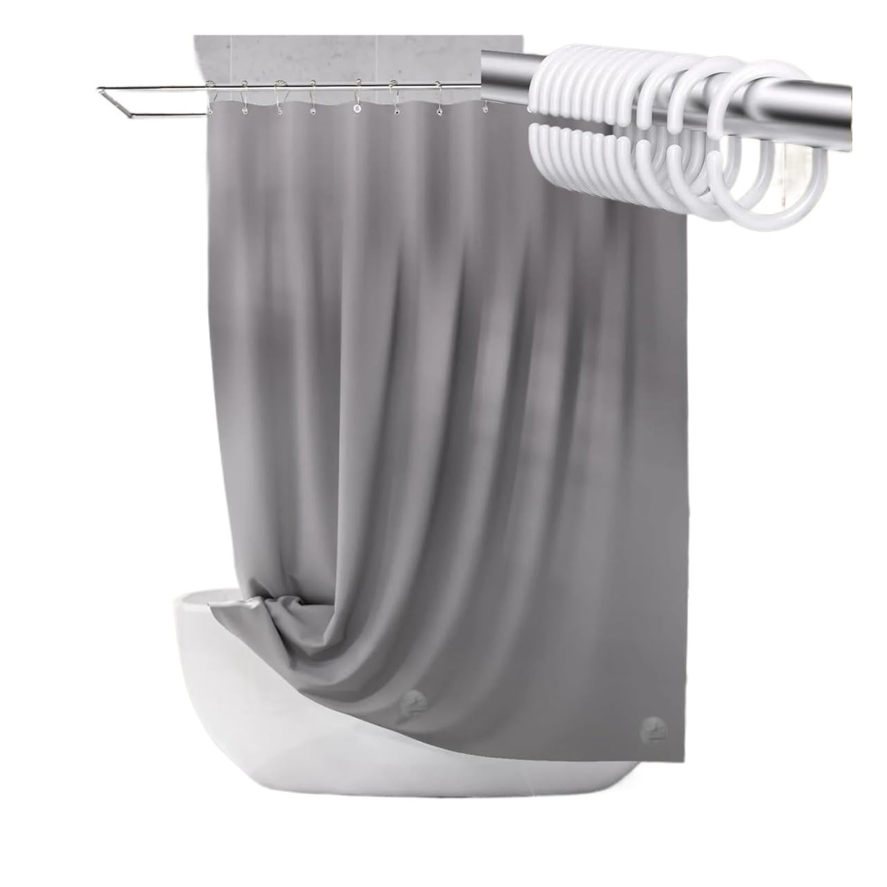 AIMANQI Grey Bath Curtain Liner AShower Mat For Bathtub - Bathroom(120x180cm)