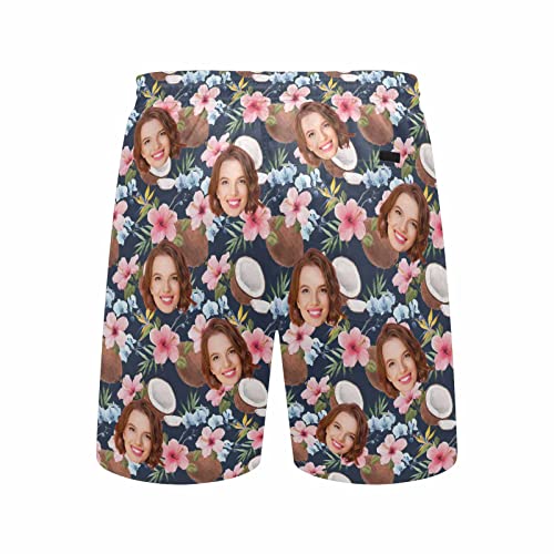 DIYKST Custom Mens Swim Trunks with Face Personalized Photo Gifts Swim Short Customized Quick Dry Beach Board Short4