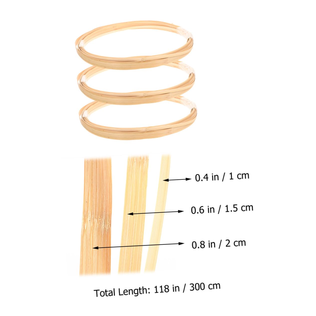 HOMSFOU 3 Rolls Woven Strips for DIY Crafting Flexible Weaving Material for Basket Making Repairing and Creative Projects Total Meters